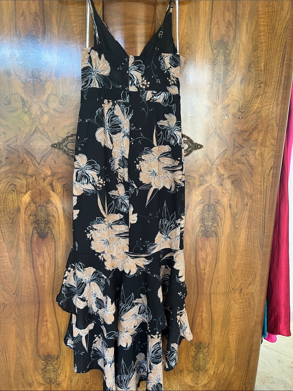 Lulus Black Floral High-Low Slip Dress Size Medium - New With Tags! - Picture 6 of 11
